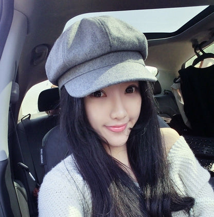 Women's Woolen Beret Casual Peaked Korean Style Hats & Caps