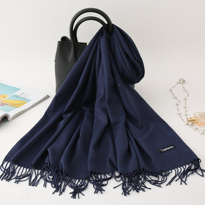 Women's Color Artificial Cashmere Monochrome Fashion Warm Scarfs