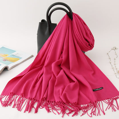 Women's Color Artificial Cashmere Monochrome Fashion Warm Scarfs