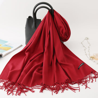 Women's Color Artificial Cashmere Monochrome Fashion Warm Scarfs