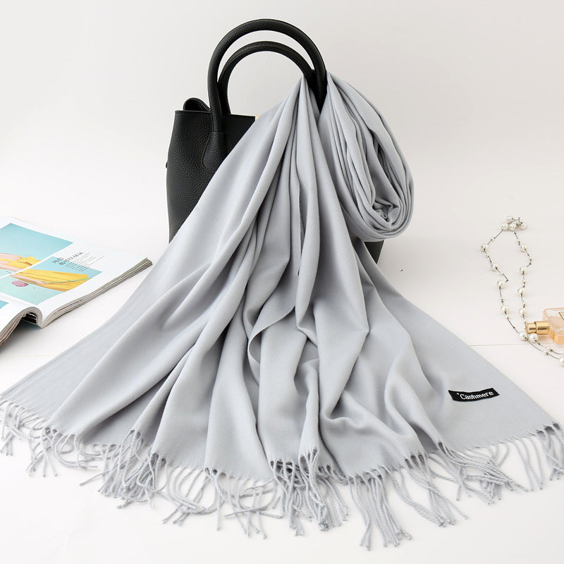 Women's Color Artificial Cashmere Monochrome Fashion Warm Scarfs