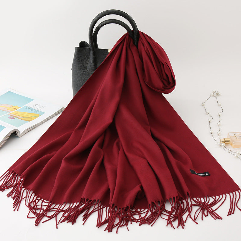 Women's Color Artificial Cashmere Monochrome Fashion Warm Scarfs