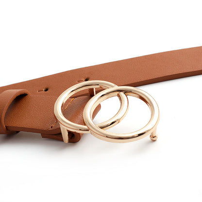 Women's Alloy Snap Button Simple Nude Matching Belts