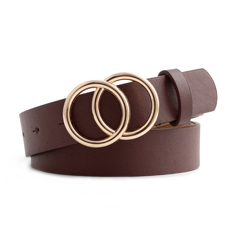 Women's Alloy Snap Button Simple Nude Matching Belts