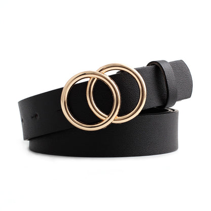 Women's Alloy Snap Button Simple Nude Matching Belts