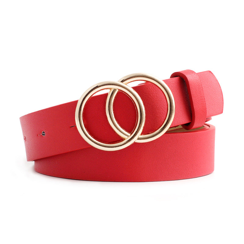 Women's Alloy Snap Button Simple Nude Matching Belts