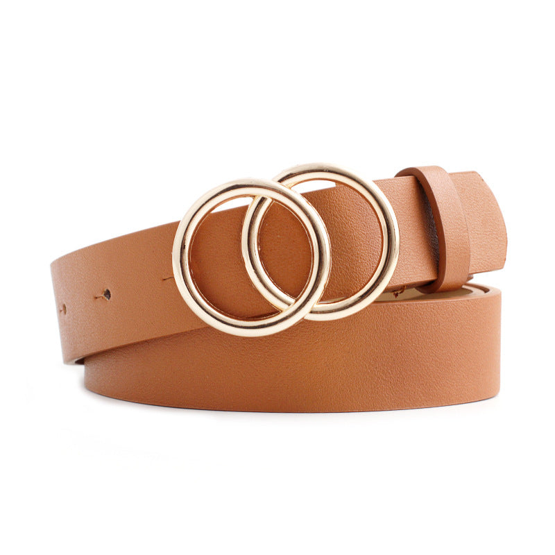 Women's Alloy Snap Button Simple Nude Matching Belts