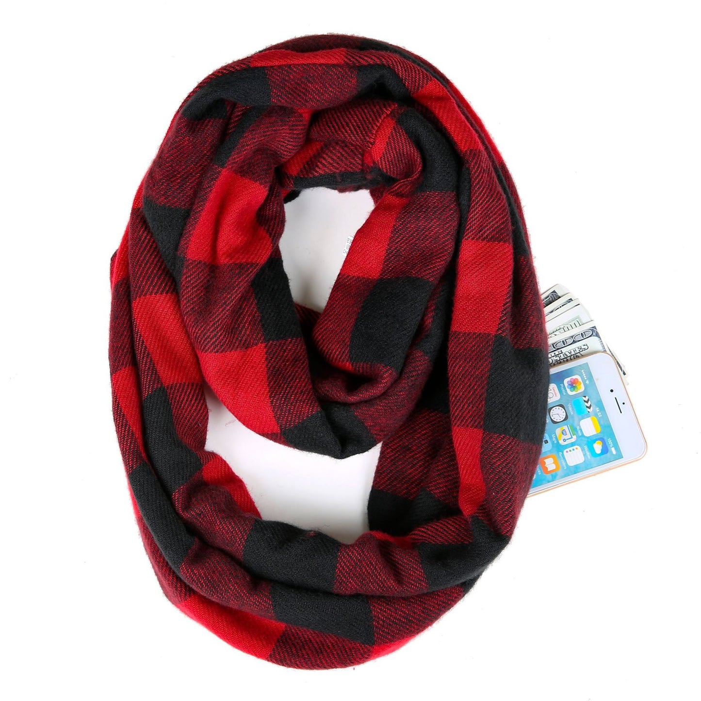 Pocket Unlimited Invisible Zipper Storage Travel Scarfs