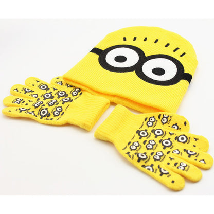 Children's Fashion Knitted Wool Plus Fluff Hat Gloves