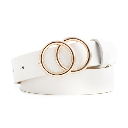 Women's Alloy Snap Button Simple Nude Matching Belts