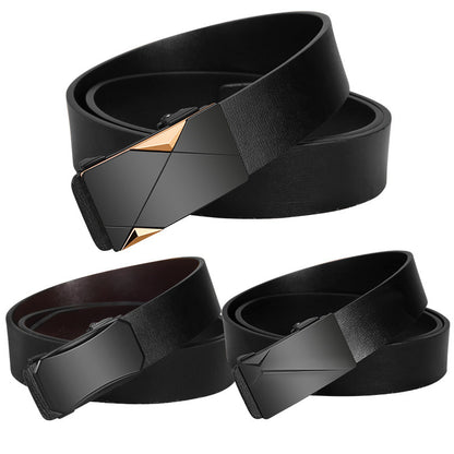 Men's Inner Wear Toothless Automatic Buckle Versatile Cowhide Belts