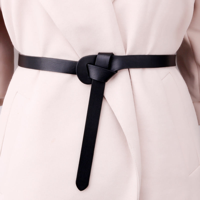 Women's Decoration Versatile Dress Sweater Fashion Black Belts