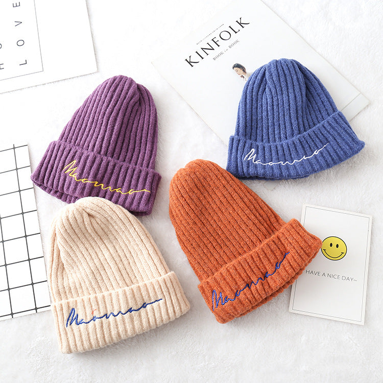 Children's Knitted Solid Color Hat Korean Style Kids' Headwear