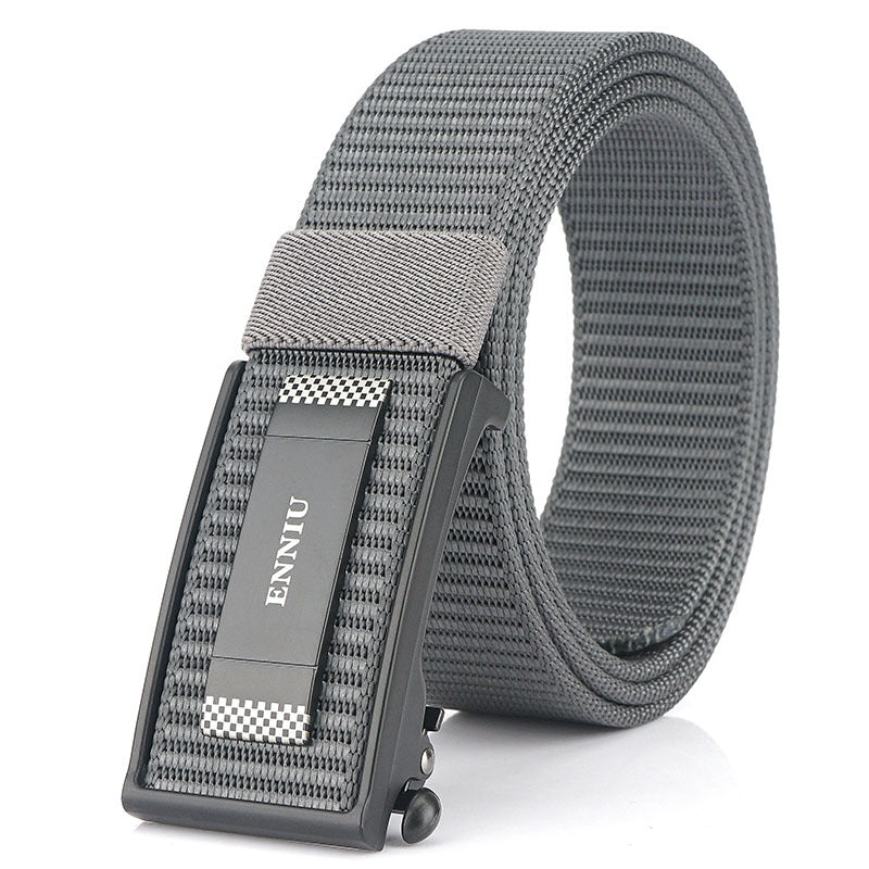 Men's Performance Sports Outdoor Waist Canvas Automatic Buckle Green Smooth Belts