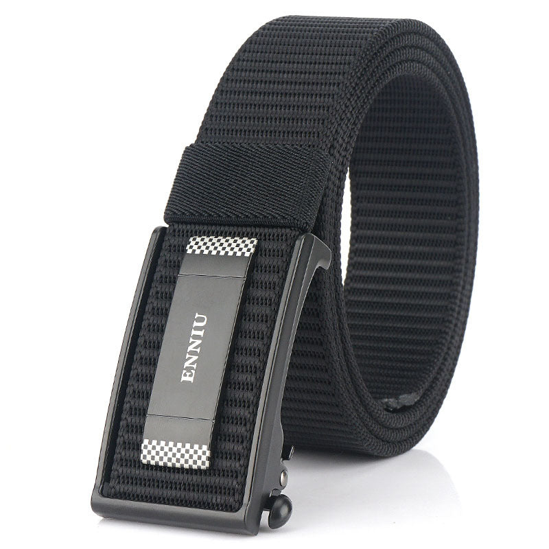 Men's Performance Sports Outdoor Waist Canvas Automatic Buckle Green Smooth Belts