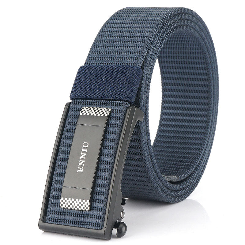 Men's Performance Sports Outdoor Waist Canvas Automatic Buckle Green Smooth Belts