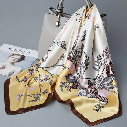 Women's Large Kerchief Silk Autumn Summer Thin Scarfs