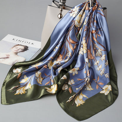 Women's Large Kerchief Silk Autumn Summer Thin Scarfs