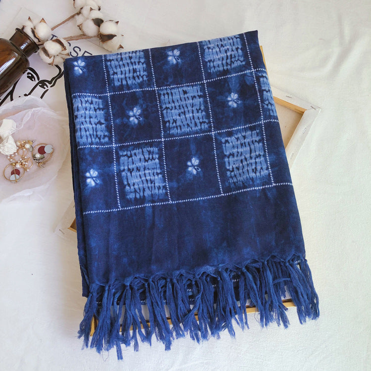 Knotted Long Fringe Shawl Travel Decoration Cotton Lightweight Scarfs