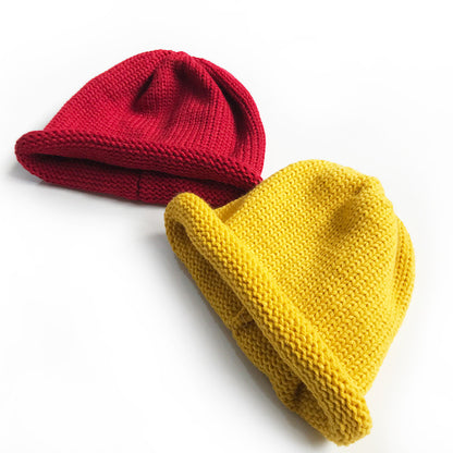 Women's Knitted Woolen Spring Korean Style Solid Hats & Caps