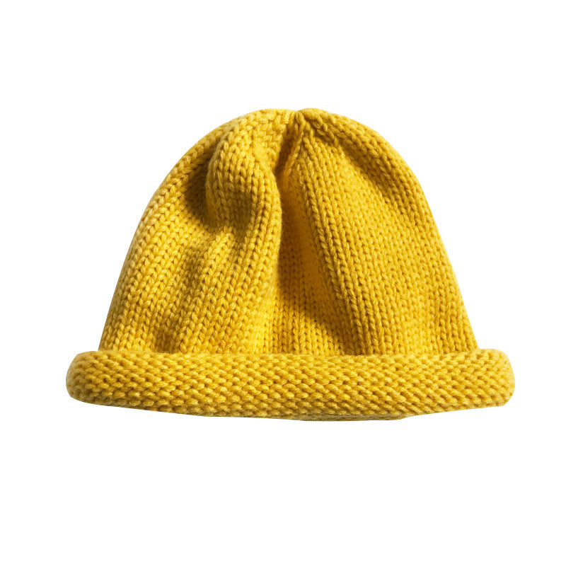 Women's Knitted Woolen Spring Korean Style Solid Hats & Caps