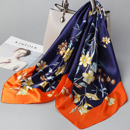 Women's Large Kerchief Silk Autumn Summer Thin Scarfs