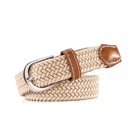 Men's Female Korean Style Canvas Elastic Woven Belts