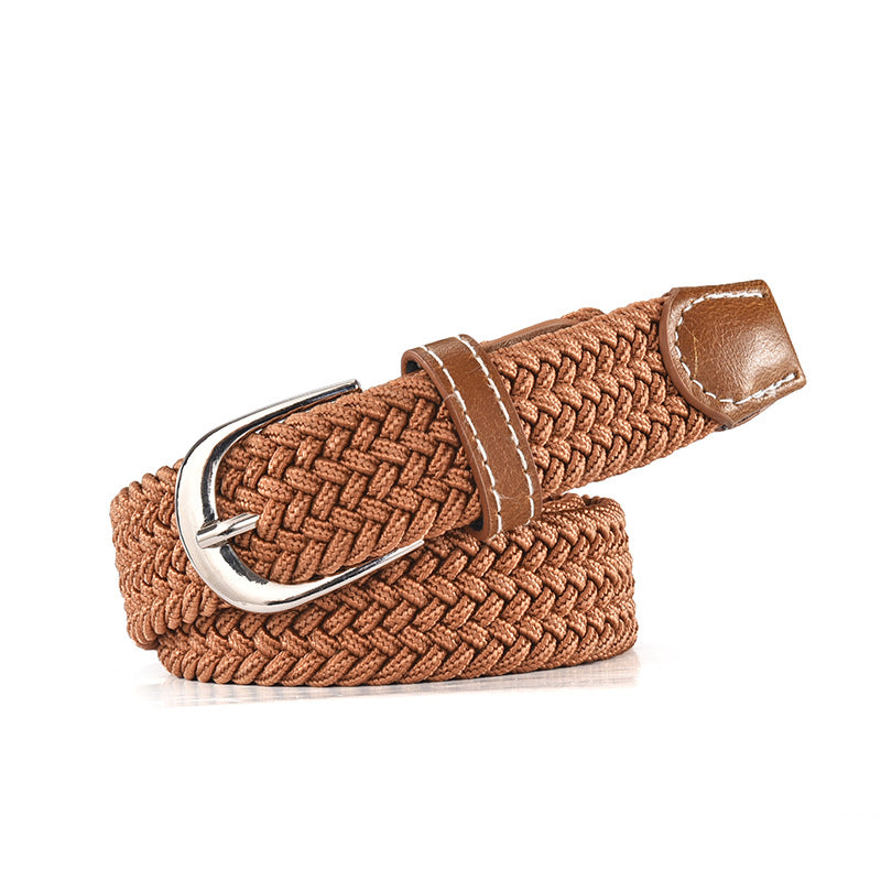 Men's Female Korean Style Canvas Elastic Woven Belts