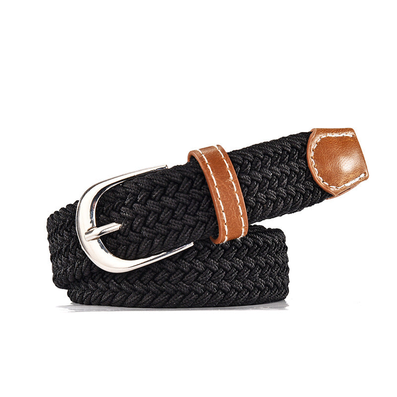 Men's Female Korean Style Canvas Elastic Woven Belts