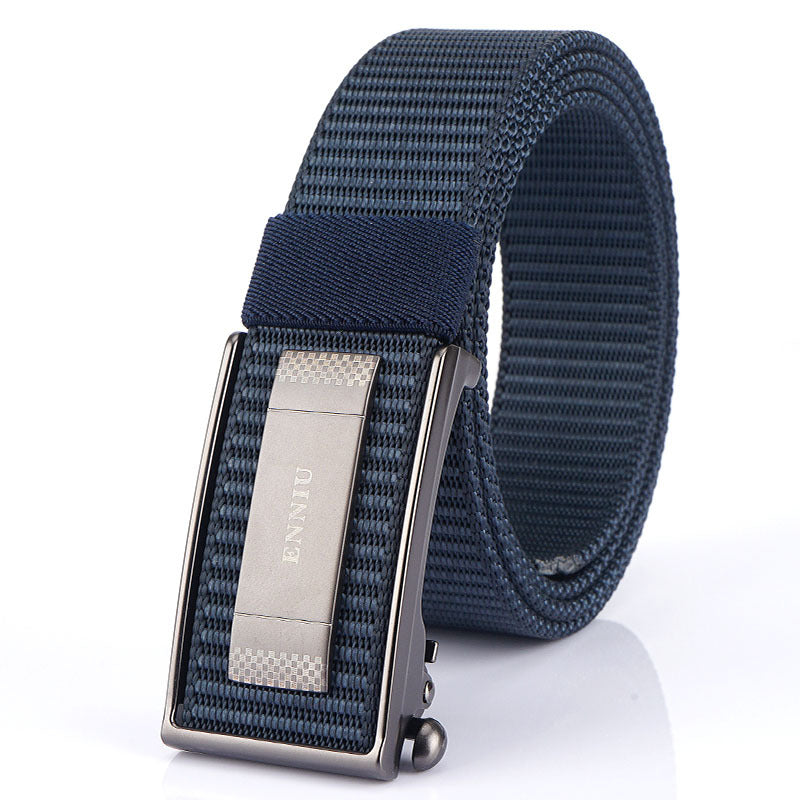 Men's Performance Sports Outdoor Waist Canvas Automatic Buckle Green Smooth Belts