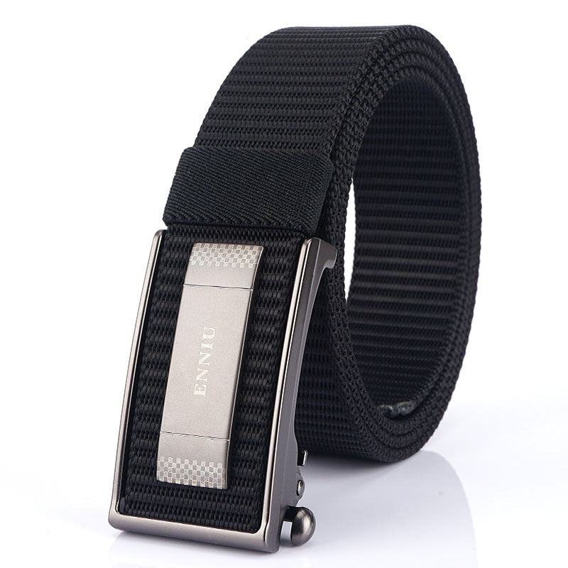 Men's Performance Sports Outdoor Waist Canvas Automatic Buckle Green Smooth Belts