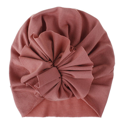 Children's Hat Pleated Flower Knitted Cotton Beanie Kids' Headwear