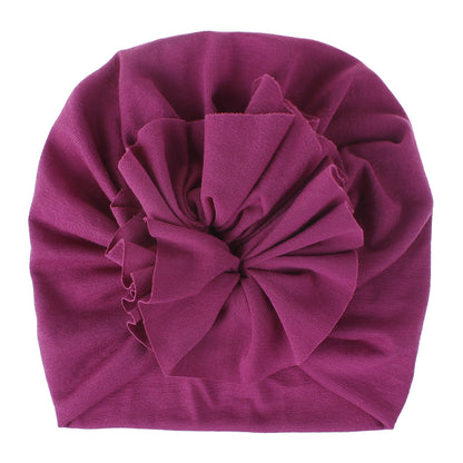 Children's Hat Pleated Flower Knitted Cotton Beanie Kids' Headwear