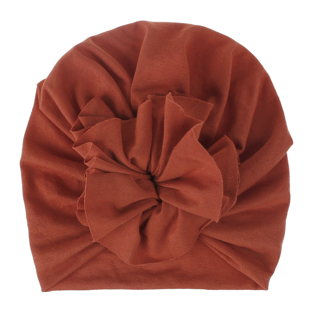 Children's Hat Pleated Flower Knitted Cotton Beanie Kids' Headwear