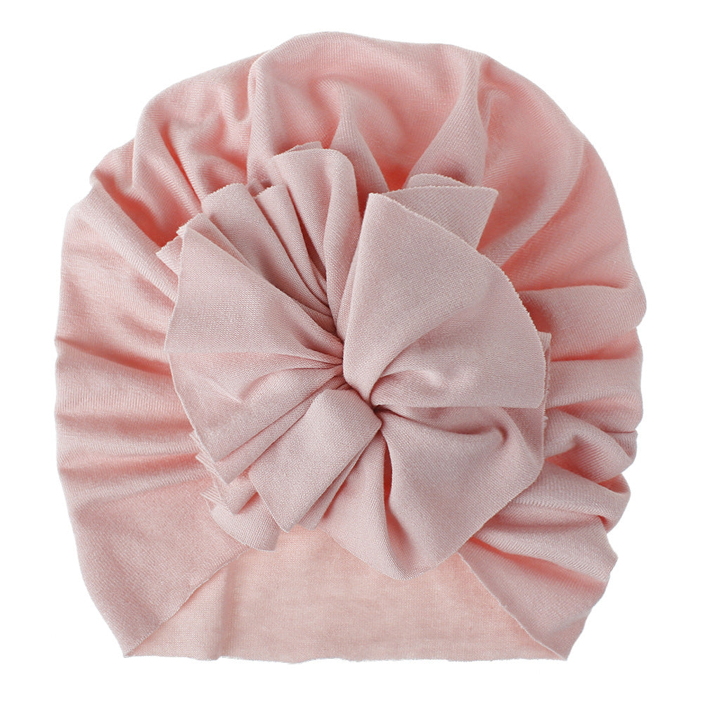 Children's Hat Pleated Flower Knitted Cotton Beanie Kids' Headwear