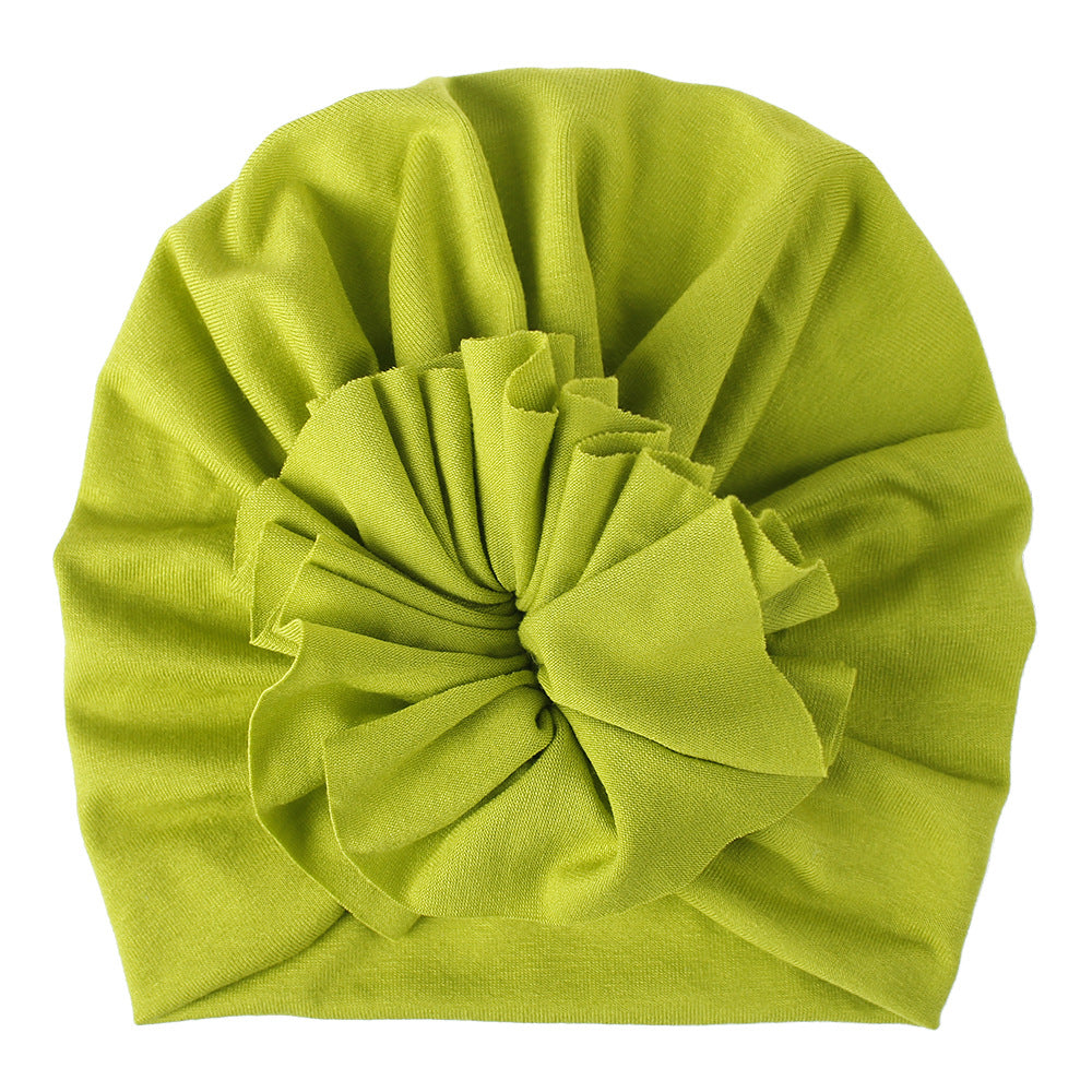 Children's Hat Pleated Flower Knitted Cotton Beanie Kids' Headwear