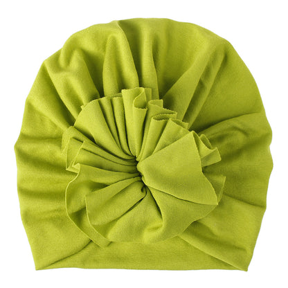 Children's Hat Pleated Flower Knitted Cotton Beanie Kids' Headwear