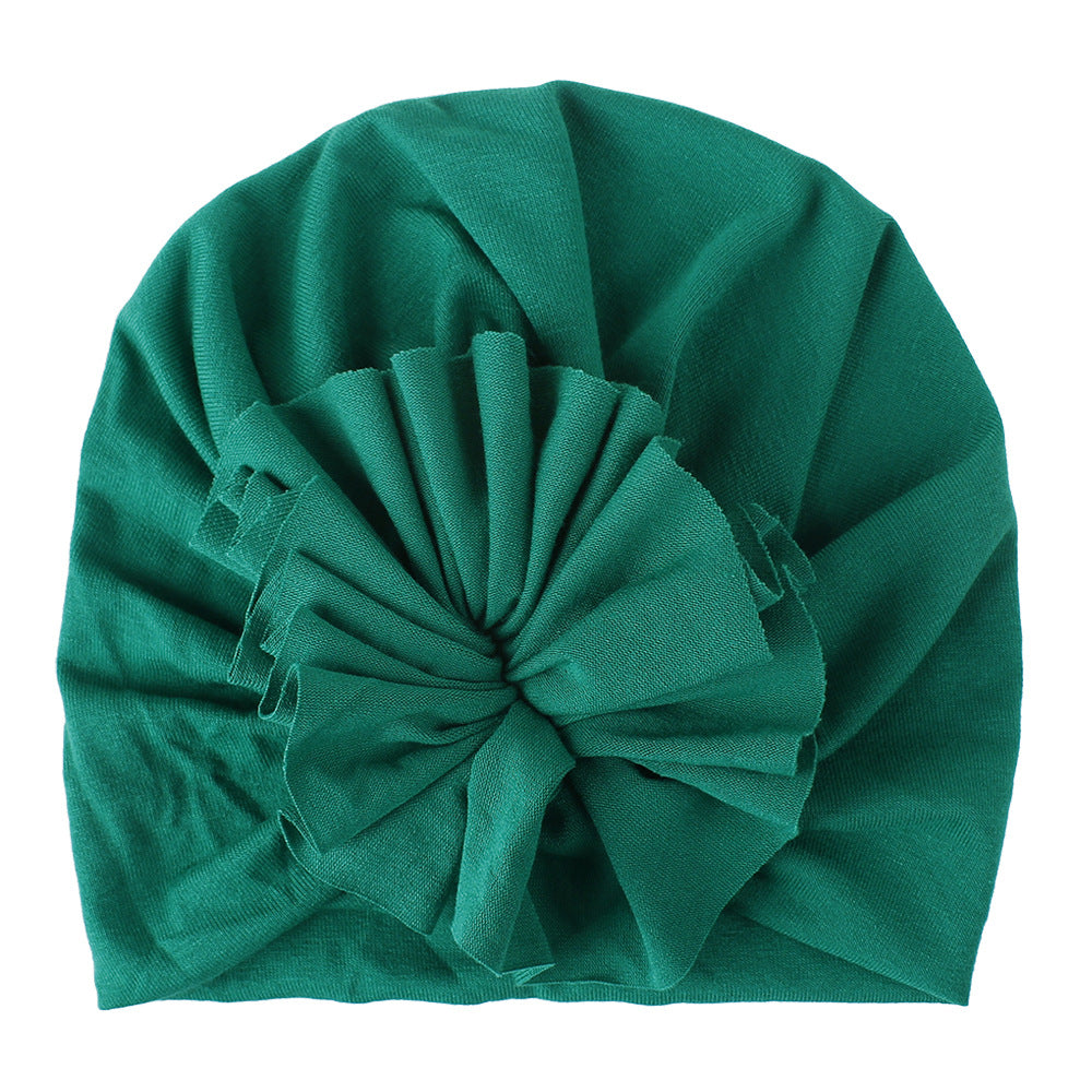 Children's Hat Pleated Flower Knitted Cotton Beanie Kids' Headwear