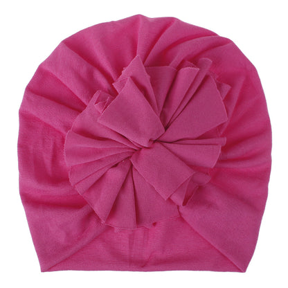 Children's Hat Pleated Flower Knitted Cotton Beanie Kids' Headwear