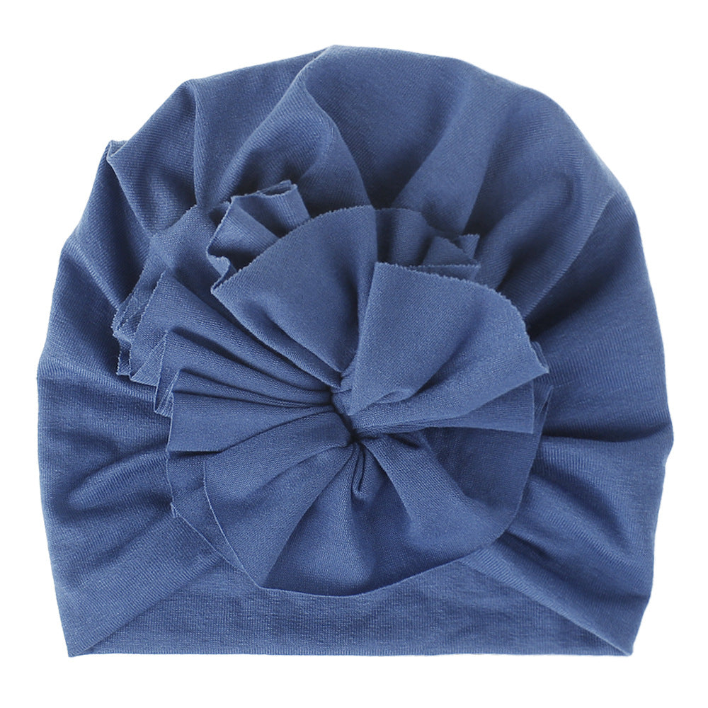 Children's Hat Pleated Flower Knitted Cotton Beanie Kids' Headwear