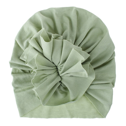 Children's Hat Pleated Flower Knitted Cotton Beanie Kids' Headwear