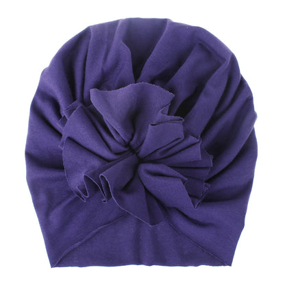 Children's Hat Pleated Flower Knitted Cotton Beanie Kids' Headwear