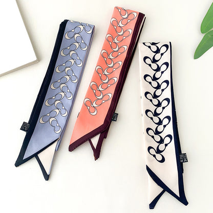 Women's Protection Silk Fashion Thin Narrow Long Scarfs