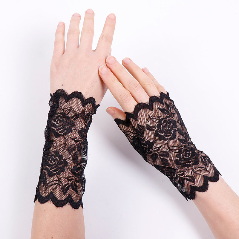 Finger Lace Sun Protection Summer Open Driving Gloves