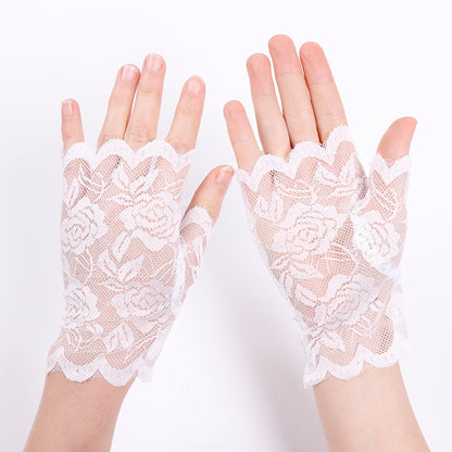 Finger Lace Sun Protection Summer Open Driving Gloves