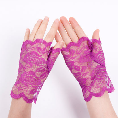 Finger Lace Sun Protection Summer Open Driving Gloves