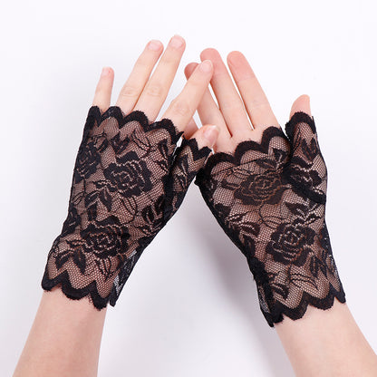 Finger Lace Sun Protection Summer Open Driving Gloves