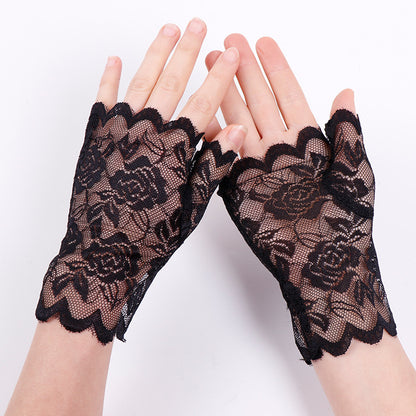 Finger Lace Sun Protection Summer Open Driving Gloves