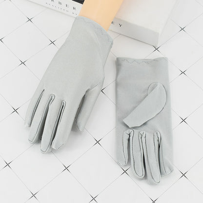 Women's & Men's Spandex Thin Driving Stretch Black White Etiquette Gloves