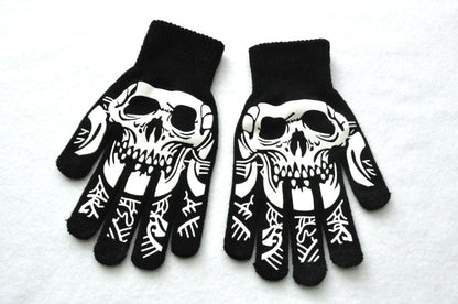 Ghost Claw Printing Fluorescent Luminous Outdoor Gloves